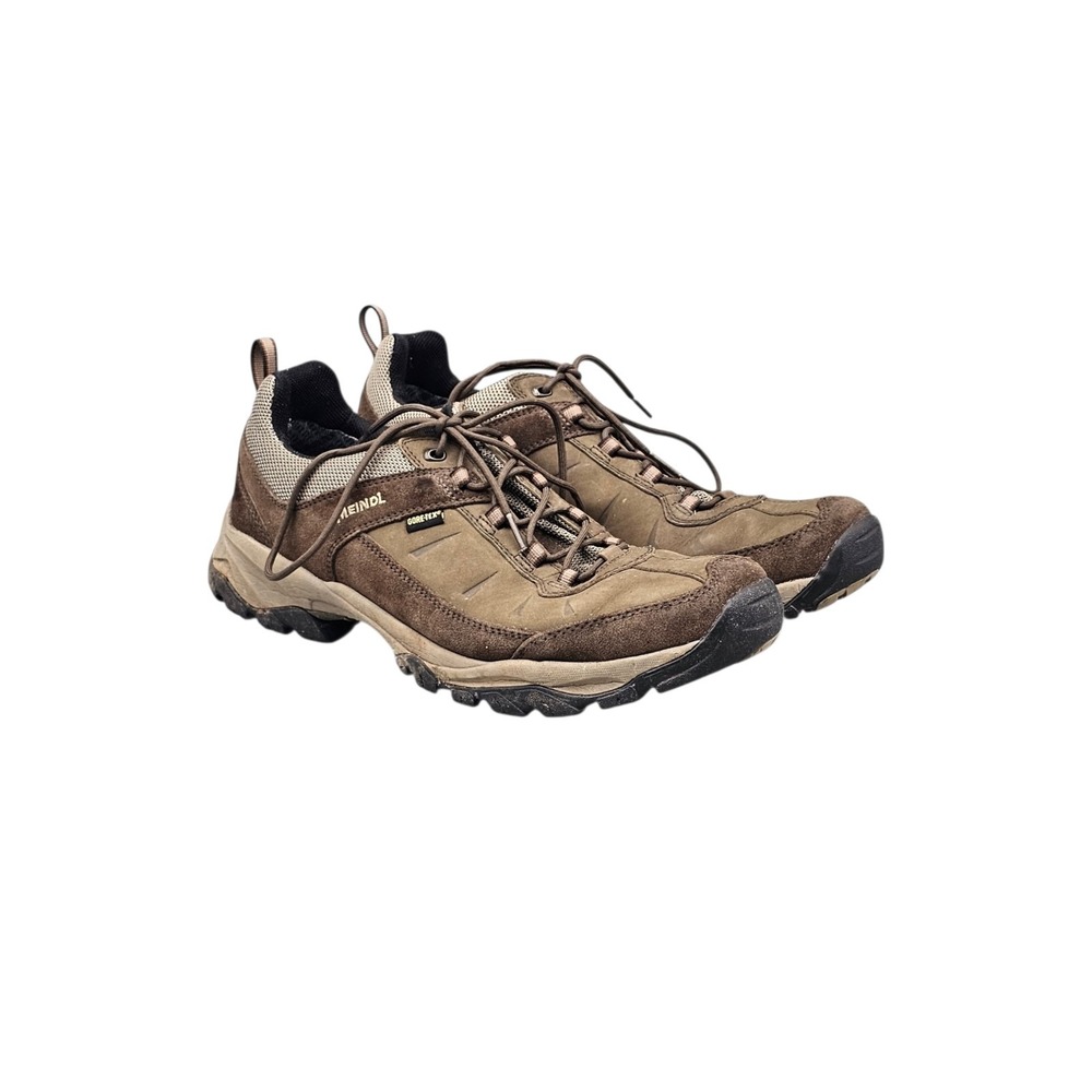 Meindl Men's Size 10.5 EUC Pflege:ll Brown Leather Goretax Hiking Sneakers Shoes